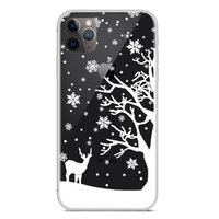 Kerst flexibel sneeuw hoesje winter case christmas iPhone 11 Pro Max - Transparant