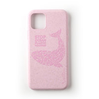 Wilma Stop Plastic Case Biologisch Afbreekbaar Beschermend Hoesje Walvis iPhone 11 - Roze