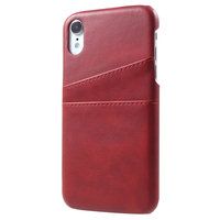Duo Cardslot Wallet Portemonnee iPhone XR Hoesje - Rood Pasjes