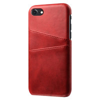 Duo Cardslot Wallet Portemonnee hoes iPhone 7 8 SE 2020 SE 2022 Case - Rood Bescherming
