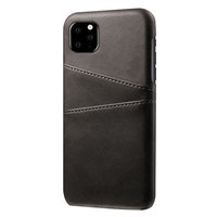 Lederen Portemonnee Wallet iPhone 11 Pro Max hoesje - Zwart Bescherming