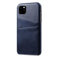 Lederen Portemonnee Wallet iPhone 11 hoesje - Donkerblauw Bescherming