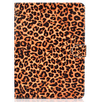 Hoes Case Wallet Portemonnee Luipaardprint Kunstleer voor iPad 10.2 inch, iPad Pro 10.5 en iPad Air 3 10.5 inch - Oranje Zwart Beige