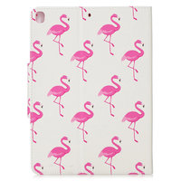 Wallet Portemonnee Hoes Case Kunstleer Natuur Vogel Flamingo voor iPad 10.2 - Roze