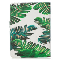 Wallet Portemonnee Hoes Case Kunstleer Natuur Bladeren Jungle voor iPad 10.2 - Groen