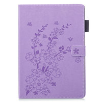 Wallet Portemonnee Hoes Case Kunstleer Natuur Bloesem Pruimenbloesem voor iPad 10.2 - Paars