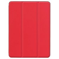 Just in Case Tri-Fold Lederen iPad Air 3 10.5 inch 2019 Hoes - Rood Standaard Bescherming Stylus Opberglus