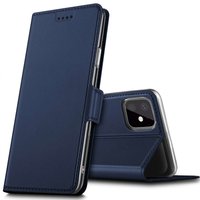 Just in Case Lederen Wallet Portemonnee iPhone 11 Pro Max Bookcase Case Hoesje - Blauw