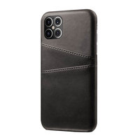 Duo Cardslot Wallet kunstleer hoesje voor iPhone 12 Pro Max - zwart