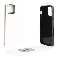 Flip case kunstleer hoesje voor iPhone 12 mini - wit