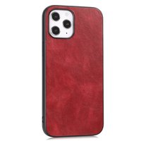 Leather Look kunstleer hoesje voor iPhone 12 en iPhone 12 Pro - rood