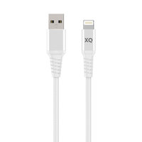 Xqisit Extra Sterk Gewoven Lightning naar USB-A kabel - Wit 200 cm Opladen Synchroniseren