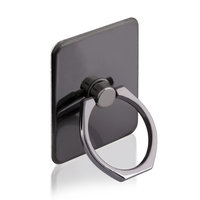 Metalen ring universeel telefoonhouder vingergrip smartphone tablet standaard - Zwart