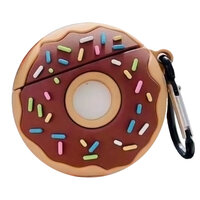 Donut siliconen donut versiersels hoesje voor AirPods 1 en 2 - bruin