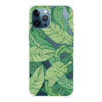 Tropical leaves TPU bananenbladeren hoesje voor iPhone 13 Pro Max - transparant en groen