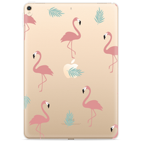 Just in Case Slim TPU flamingo's en bladeren hoes voor iPad 10.2 (2019 2020 2021) - transparant