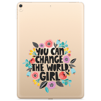 Just in Case Slim TPU you can change the world girl' hoes voor iPad 10.2 (2019 2020 2021)