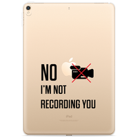 Just in Case Slim TPU no i'm nog recording you' hoes voor iPad 10.2 (2019 2020 2021) - transparant