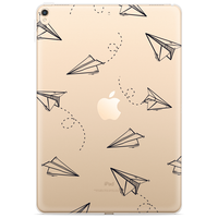 Just in Case Slim TPU papieren vliegtuigjes hoes voor iPad 10.2 (2019 2020 2021) - transparant