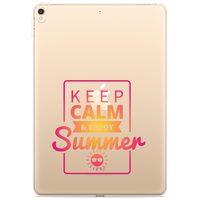 Just in Case Slim TPU keep calm & enjoy summer' hoes voor iPad 10.2 (2019 2020 2021) - transparant