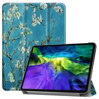Just in Case Smart Tri-Fold kunstleer hoes voor iPad Pro 11 (2018 2020 2021 2022) - blauw en zwart