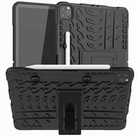 Just in Case Rugged Hybrid PU en TPU hoes voor iPad Pro 11 (2018 2020 2021 2022) - zwart