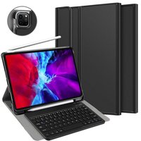 Just in Case Premium Bluetooth Keyboard QWERTY kunstleer hoes voor iPad Pro 12.9 (2018) - zwart
