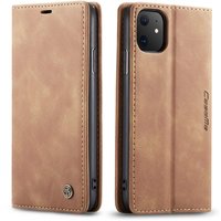 Caseme Slim Retro Wallet kunstleer hoesje voor iPhone 11 - bruin