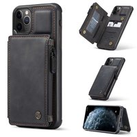 Caseme Back Cover Wallet kunstleer hoesje voor iPhone 11 Pro - zwart