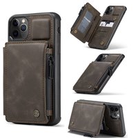 Caseme Back Cover Wallet kunstleer hoesje voor iPhone 11 Pro - bruin