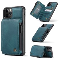 Caseme Back Cover Wallet kunstleer hoesje voor iPhone 11 Pro Max - blauw