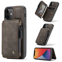 Caseme Back Cover Wallet kunstleer hoesje voor iPhone 12 mini - bruin