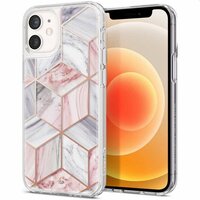 Spigen Cyrill Cecile TPU met Air Cushion marmer hoesje voor iPhone 12 mini - roze