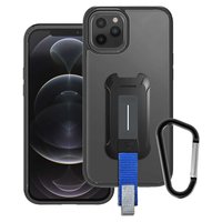 Armor-X Rugged PU en TPU hoesje voor iPhone 12 Pro Max - zwart