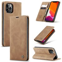 Caseme Slim Retro Wallet kunstleer hoes voor iPhone 12 Pro Max - bruin