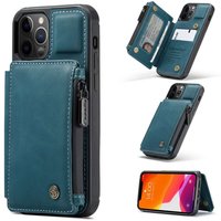 Caseme Back Cover Wallet kunstleer hoesje voor iPhone 12 Pro Max - blauw