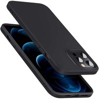ESR Smooth Silicon kunstleer hoesje voor iPhone 12 en iPhone 12 Pro - zwart