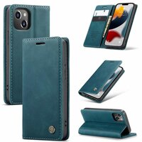 Caseme Slim Retro Wallet kunstleer hoesje voor iPhone 13 mini - blauw
