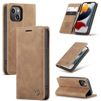 Caseme Slim Retro Wallet kunstleer hoes voor iPhone 13 mini - bruin