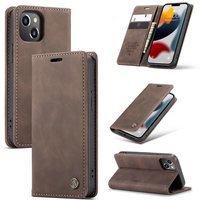 Caseme Slim Retro Wallet kunstleer hoesje voor iPhone 13 mini - bruin