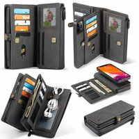 Caseme Luxe XL Portemonnee splitleder hoesje voor iPhone 13 Pro Max - zwart