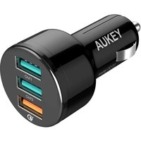 Aukey CC-T11 Car Charger USB-A Quick Charge 3.0 Trio Port - Zwart