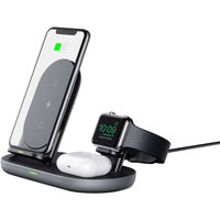 Aukey triolader draadloos oplader Qi smartphone Airpods Apple Watch oplaadpad - Zwart