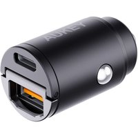 Aukey autolader mini car adapter USB-A en USB-C PD 2.0 QC 3.0 - Zwart