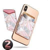 Supcase Cosmo pasjeshouder klevend cardholder smartphone 2-pak - Roze Marmer