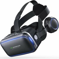 VR SHINECON Virtual Reality Bril met koptelefoon voor 4-6 inch smartphones - Zwart