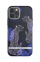 Richmond & Finch Blue Cheetah bladeren jachtluipaarden hoesje iPhone 12 en iPhone 12 Pro - blauw