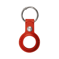 Xqisit Faux Leather Keyring kunstleer hoesje voor Apple AirTag - rood