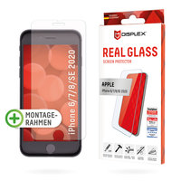 Displex Real Glass + Frame screenprotector voor iPhone 6 6s 7 8 en SE 2020 SE 2022 - transparant