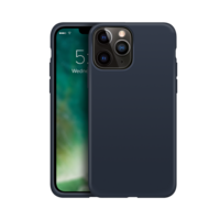 Xqisit Silicone case Anti Bac PC en siliconen hoesje voor iPhone 13 Pro - blauw